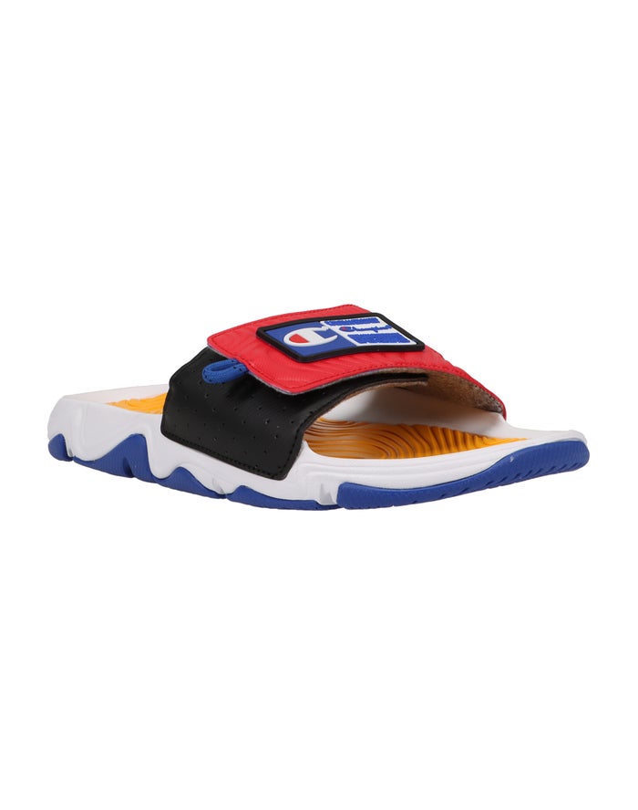 Champion Hyper C Wave Badslippers Heren - Wit/Rood - Belgie 3285YMDNS